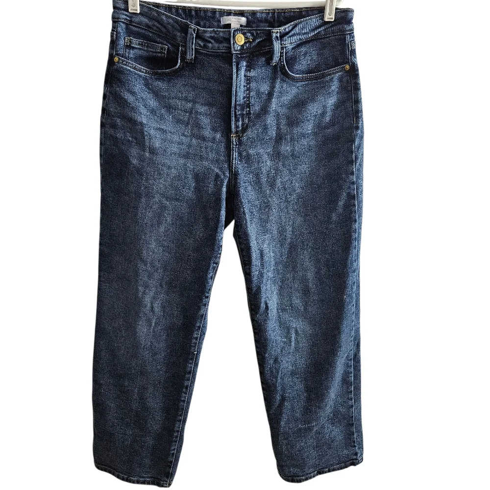 LC Lauren Conrad Stylish Denim Jeans Blue Straight Plus Size 14